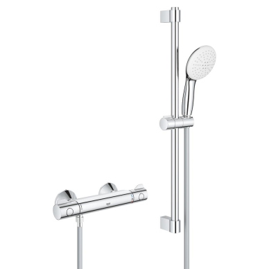 Termostatinis dušo komplektas GROHE Grohtherm 800, 2 srovių, 60 cm stovu, chromo spalvos