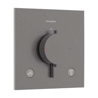 Termostatinis dušo maišytuvas Hansgrohe Ecostat Comfort E, 2 funkcijų, šlifuoto juodo chromo Termostatinis dušo maišytuvas Hansgrohe Ecostat Comfort E, 2 funkcijų, šlifuoto juodo chromo