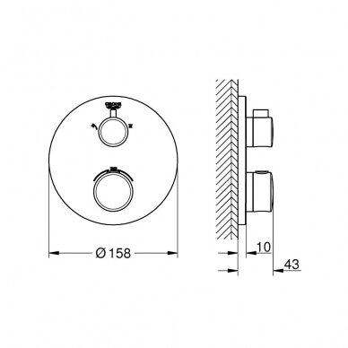 Termostatinis maišytuvas dušui Grohe GROHTHERM 24076000 1 Termostatinis maišytuvas dušui Grohe GROHTHERM 24076000 1