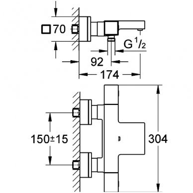 Termostatinis maišytuvas Grohe Grohtherm Cube 2 Termostatinis maišytuvas Grohe Grohtherm Cube 2