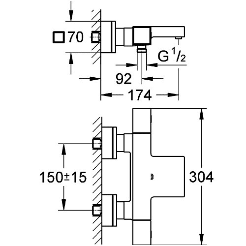 Termostatinis maišytuvas Grohe Grohtherm Cube 2 Termostatinis maišytuvas Grohe Grohtherm Cube 2