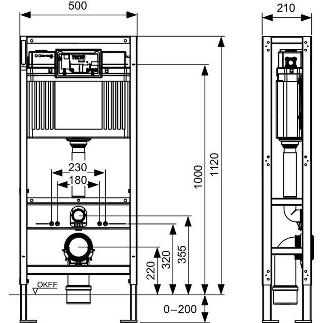 TECEconstruct unitazo modulis su keturiomis tvirtinimo kojomis ir Uni vandens bakeliu 1 TECEconstruct unitazo modulis su keturiomis tvirtinimo kojomis ir Uni vandens bakeliu 1