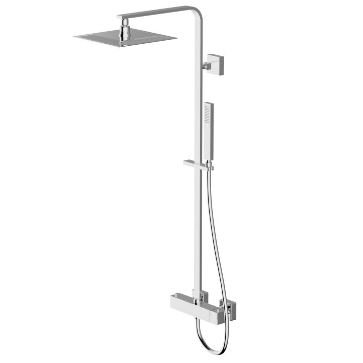 Teorema GOSSIP virštinkinė termostatinė dušo sistema, 25cm kvadratinė dušo galva, chromo spalva Teorema GOSSIP virštinkinė termostatinė dušo sistema, 25cm kvadratinė dušo galva, chromo spalva