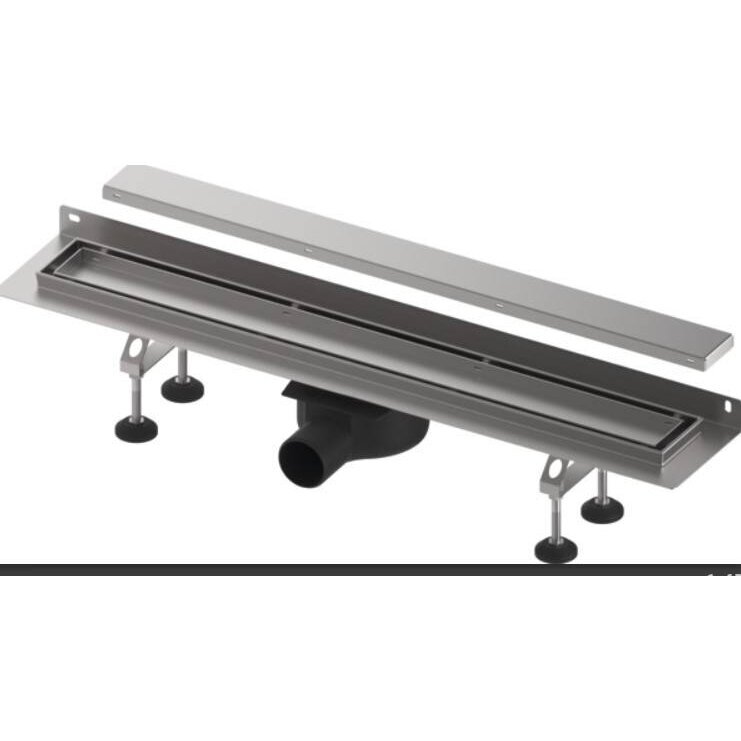 TECElinus dušo latako komplektas su dvipusėmis grotelėmis steel/plate , su užlenktu flanšu 700mm TECElinus dušo latako komplektas su dvipusėmis grotelėmis steel/plate , su užlenktu flanšu 700mm