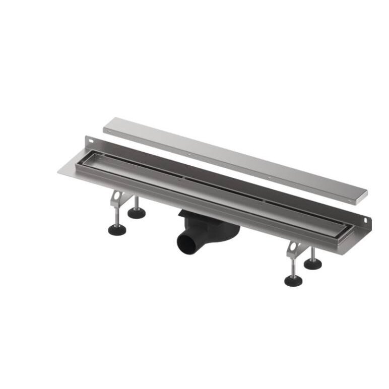 TECElinus dušo latako komplektas su dvipusėmis grotelėmis steel/plate , su užlenktu flanšu 900mm TECElinus dušo latako komplektas su dvipusėmis grotelėmis steel/plate , su užlenktu flanšu 900mm