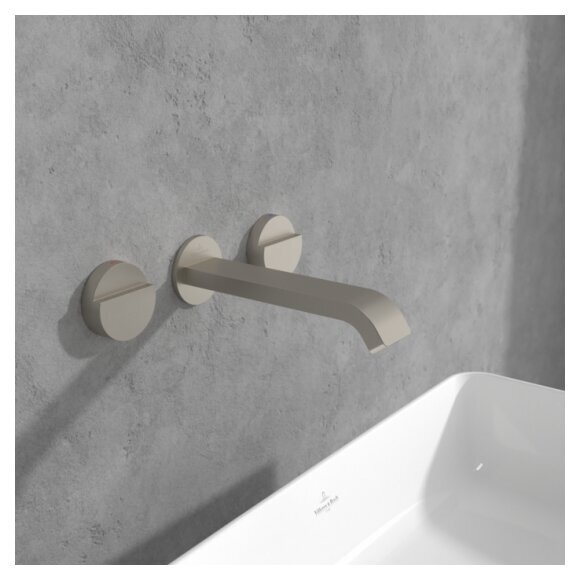 Villeroy & Boch Dawn 3 dalių potinkinis maišytuvas praustuvui su lenktu snapu, be dugno vožtuvo, pasirenkama spalva 22 Villeroy & Boch Dawn 3 dalių potinkinis maišytuvas praustuvui su lenktu snapu, be dugno vožtuvo, pasirenkama spalva 22