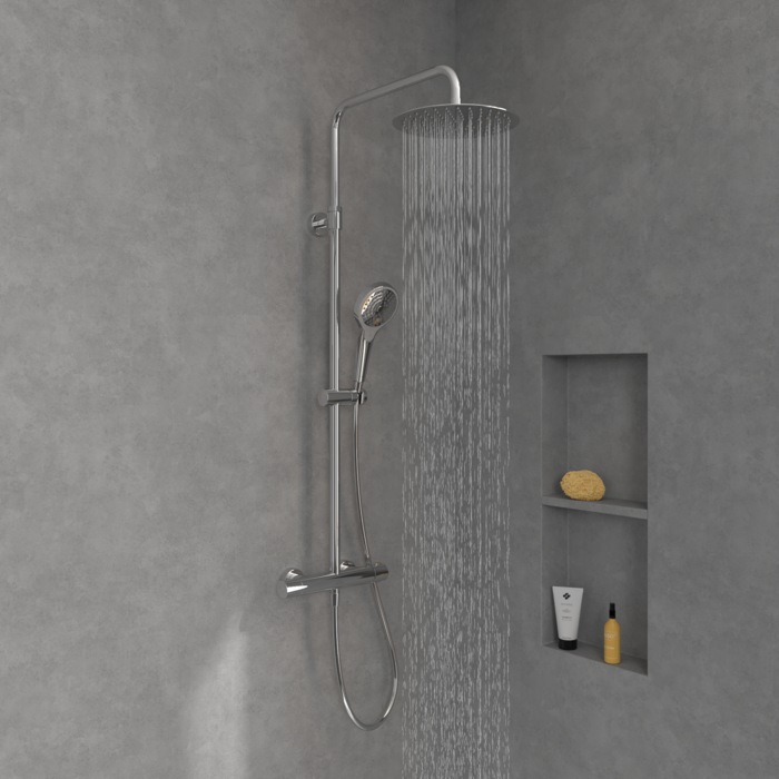 Virštinkinė termostatinė dušo sistema Villeroy & Boch Verve Showers 17 Virštinkinė termostatinė dušo sistema Villeroy & Boch Verve Showers 17