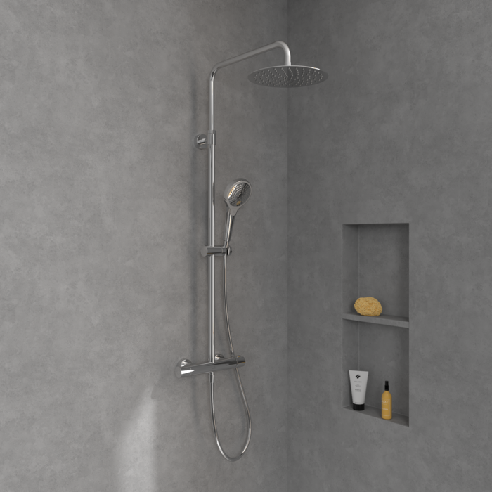 Virštinkinė termostatinė dušo sistema Villeroy & Boch Verve Showers 11 Virštinkinė termostatinė dušo sistema Villeroy & Boch Verve Showers 11