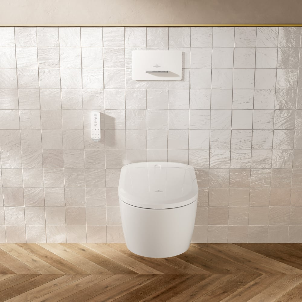 Vandens nuleidimo mygtukas VILLEROY&BOCH ViConnect Supreo, baltas stiklas 1 Vandens nuleidimo mygtukas VILLEROY&BOCH ViConnect Supreo, baltas stiklas 1