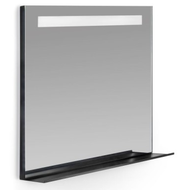 Veidrodis su LED apšvietimu Focco CAROL 800 x 800 mm,  4000 K, juodas rėmas
