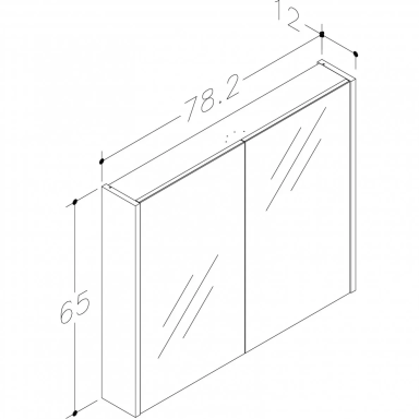 Veidrodinė spintelė Raguvos Baldai 78.2 cm, pasirenkama spalva Veidrodinė spintelė Raguvos Baldai 78.2 cm, pasirenkama spalva