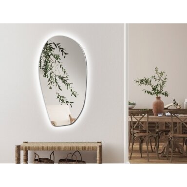 Veidrodis Ruke Simple Onda su LED apšvietimu Veidrodis Ruke Simple Onda su LED apšvietimu
