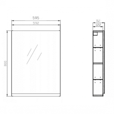 Veidrodinė spintelė Cersanit Moduo 60 cm balta S929-018 2