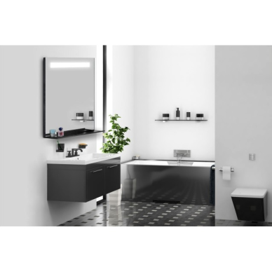 Veidrodis su LED apšvietimu Focco CAROL 800 x 800 mm,  4000 K, juodas rėmas 1