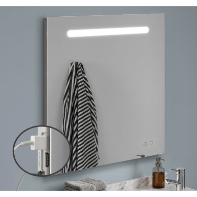 Veidrodis su LED apšvietimu Focco LINA BT 5700K su dimeriavimo, antirasojimo funkcija, dydžių pasirinkimas Veidrodis su LED apšvietimu Focco LINA BT 5700K su dimeriavimo, antirasojimo funkcija, dydžių pasirinkimas