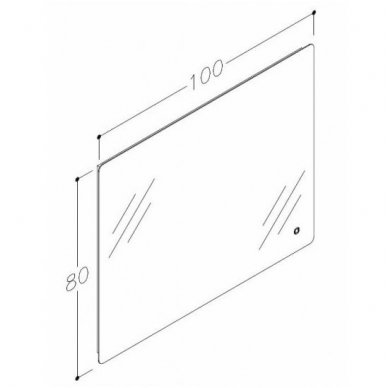Veidrodis su LED apšvietimu Kamė Grace 100x80cm 4 Veidrodis su LED apšvietimu Kamė Grace 100x80cm 4