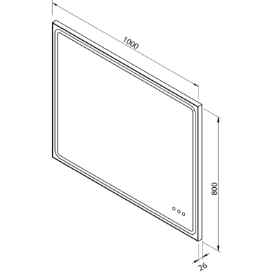Veidrodis su LED apšvietimu MIA, 3000-6000K, su dimeriavimo, antirasojimo funkcija, pasirenkamas dydis 3 Veidrodis su LED apšvietimu MIA, 3000-6000K, su dimeriavimo, antirasojimo funkcija, pasirenkamas dydis 3