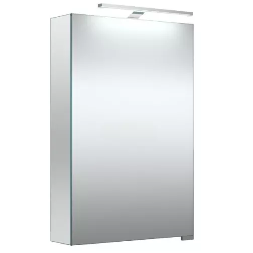 Veidrodinė spintelė su dvigubo veidrodžio durelėmis Raguvos Baldai, LED apšvietimu, IP44, 46 cm
