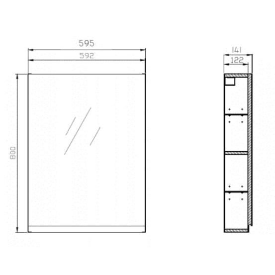 Veidrodinė spintelė Cersanit Moduo 60 cm balta S929-018 2
