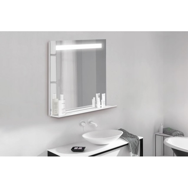 Veidrodis su LED apšvietimu Focco CAROL 800 x 800 mm,  4000 K, baltas rėmas 1