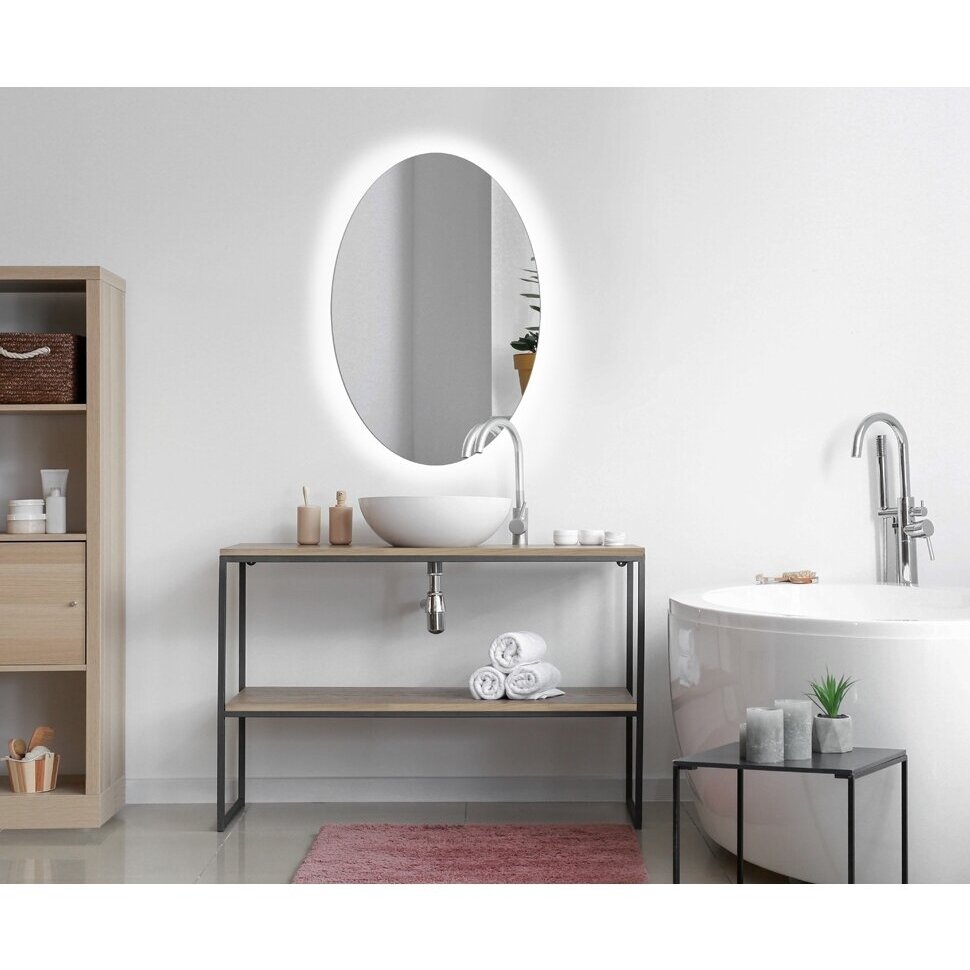 Veidrodis Ruke Simple Oval su LED apšvietimu (dydžių pasirinkimas) Veidrodis Ruke Simple Oval su LED apšvietimu (dydžių pasirinkimas)