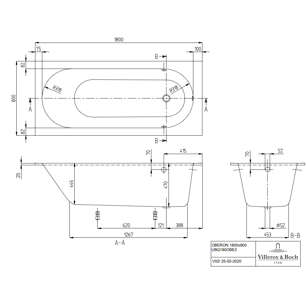 Villeroy&Boch vonia Oberon 180x80cm Quaryl 3