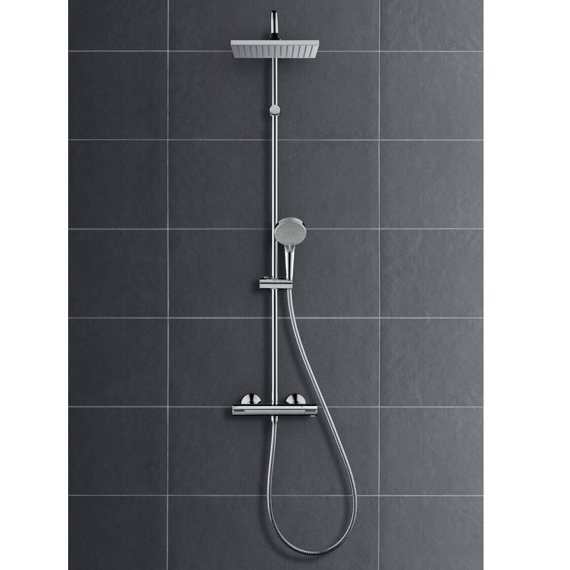 Virštinkinė termostatinė dušo sistema Hansgrohe Vernis Shape 230 1 Jet 1 Virštinkinė termostatinė dušo sistema Hansgrohe Vernis Shape 230 1 Jet 1