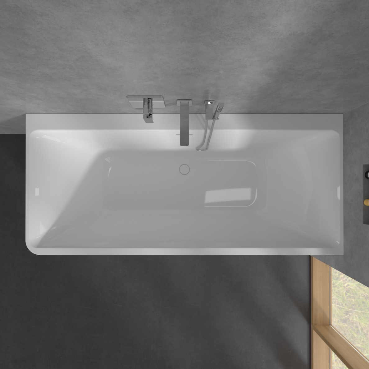 Villeroy & Boch Subway 3.0 prie sienos glaudžiama akrilinė vonia, 180x80 cm, balta, dešinė 4