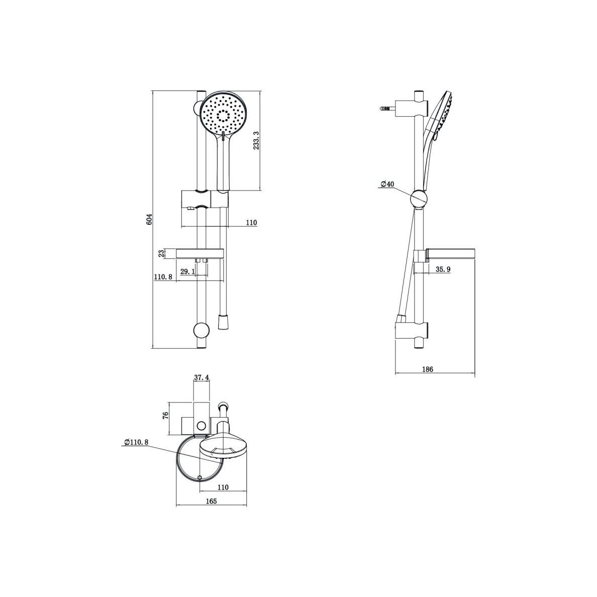 Villeroy & Boch Universal Showers dušo komplektas su 3 funkcijomis 1 Villeroy & Boch Universal Showers dušo komplektas su 3 funkcijomis 1