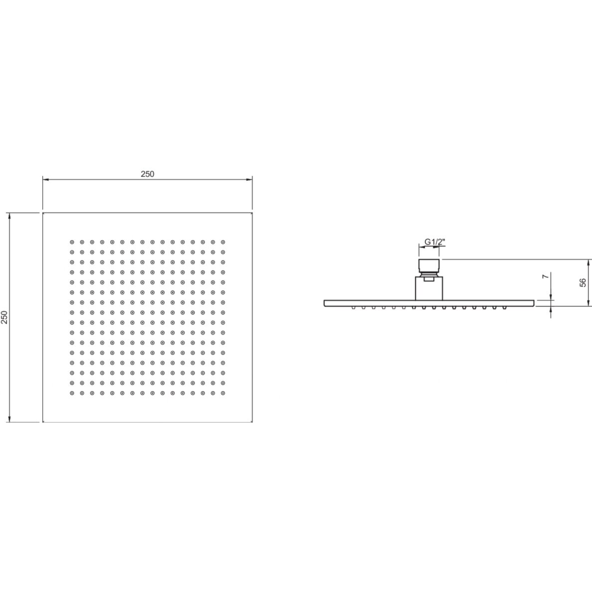 Villeroy & Boch Universal Showers lietaus dušo galva, kvadratinė 250mm 2 Villeroy & Boch Universal Showers lietaus dušo galva, kvadratinė 250mm 2