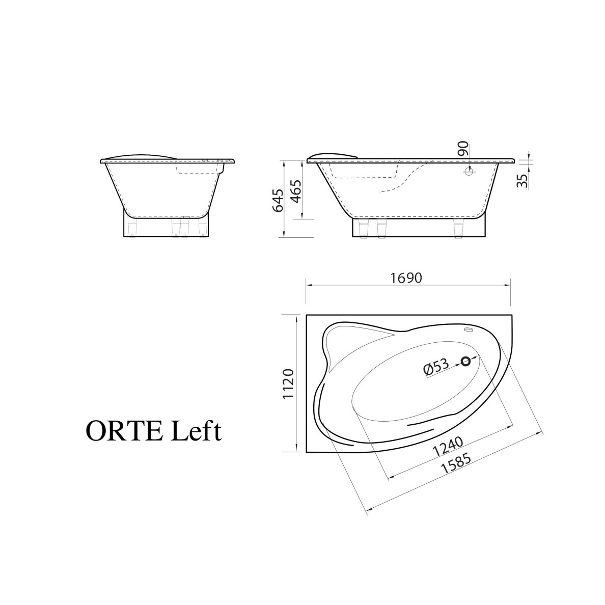 Vispool Orte 1690x1120mm lieto akmens vonia 4
