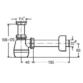 Viega bide sifonas, baltas, butelinis be ventilio, 32 x 32 mm 1 Viega bide sifonas, baltas, butelinis be ventilio, 32 x 32 mm 1