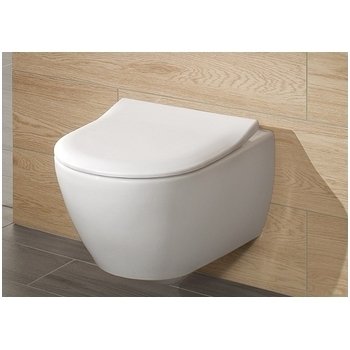 Villeroy & Boch Subway 2.0 pakabinamas Direct Flush WC su SlimSeat dangčiu, White Alpin 5