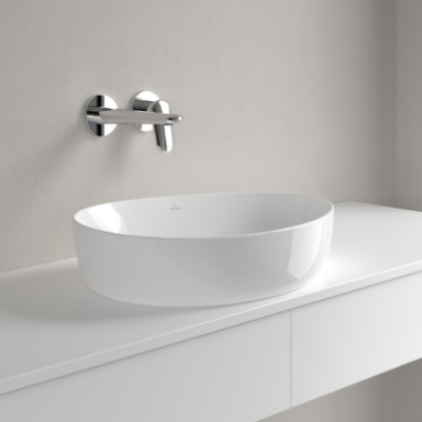 Villeroy & Boch Antao pastatomas asimetrinis praustuvas 51x40 cm su dugno vožtuvu, baltas Villeroy & Boch Antao pastatomas asimetrinis praustuvas 51x40 cm su dugno vožtuvu, baltas