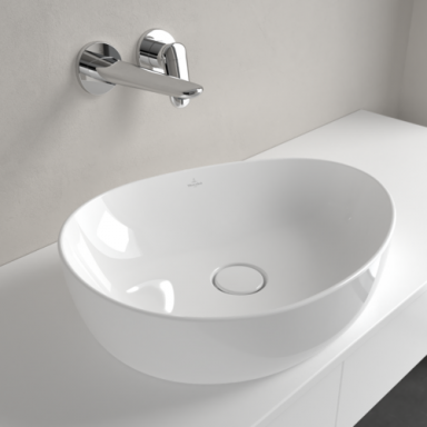 Villeroy & Boch Antao pastatomas asimetrinis praustuvas 51x40 cm su dugno vožtuvu, baltas Villeroy & Boch Antao pastatomas asimetrinis praustuvas 51x40 cm su dugno vožtuvu, baltas