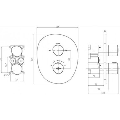 Villeroy & Boch Antao potinkinis termostatinis vonios/dušo maišytuvas, pasirenkama spalva Villeroy & Boch Antao potinkinis termostatinis vonios/dušo maišytuvas, pasirenkama spalva
