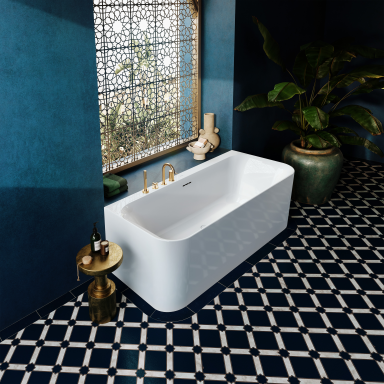 Villeroy & Boch Loop & Friends prie sienos glaudžiama akrilinė vonia, 180x80 cm, balta, Villeroy & Boch Loop & Friends prie sienos glaudžiama akrilinė vonia, 180x80 cm, balta,