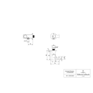 Villeroy & Boch Universal Showers dušo išvadas su rankinio dušo laikikliu Villeroy & Boch Universal Showers dušo išvadas su rankinio dušo laikikliu