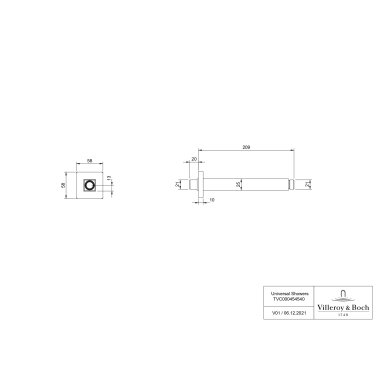Villeroy & Boch Universal Showers lubinis dušo galvos laikiklis, kampuotas Villeroy & Boch Universal Showers lubinis dušo galvos laikiklis, kampuotas