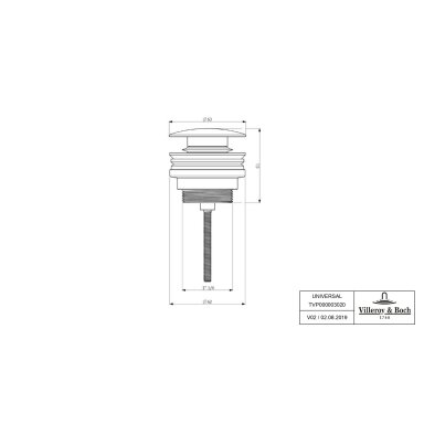 Villeroy & Boch Universal Taps & Fittings Dugno vožtuvas „Push-Open“ Villeroy & Boch Universal Taps & Fittings Dugno vožtuvas „Push-Open“