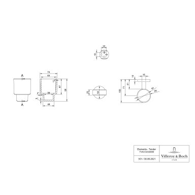 Villeroy&Boch Elements - Tender stiklinės laikiklis, 74x100x96mm, pasirinkite spalvą Villeroy&Boch Elements - Tender stiklinės laikiklis, 74x100x96mm, pasirinkite spalvą