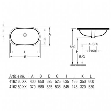 Villeroy&Boch po stalviršiu montuojamas praustuvas 600x350 O.Novo 41626001 Villeroy&Boch po stalviršiu montuojamas praustuvas 600x350 O.Novo 41626001