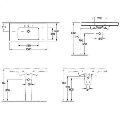 Villeroy&Boch praustuvas 1000x470 Subway 2.0 7175A001 Villeroy&Boch praustuvas 1000x470 Subway 2.0 7175A001