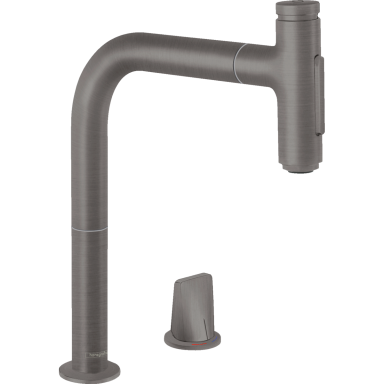 Virtuvinis maišytuvas su ištraukiama žarna Hansgrohe Metris Select M71 + sBox, brushed black chrome Virtuvinis maišytuvas su ištraukiama žarna Hansgrohe Metris Select M71 + sBox, brushed black chrome
