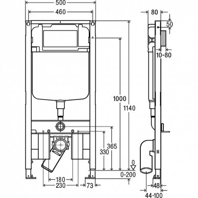 Viega Prevista Dry potinkinis WC rėmas, plonas 8 cm storio su tvirtinimais 1 Viega Prevista Dry potinkinis WC rėmas, plonas 8 cm storio su tvirtinimais 1