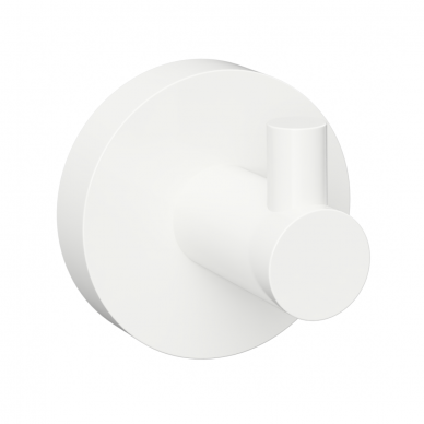 Viengubas baltos spalvos kabliukas Bemeta White Viengubas baltos spalvos kabliukas Bemeta White
