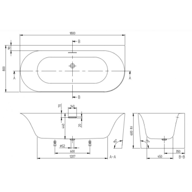 Villeroy & Boch Architectura Loop&Friends vonia 170x75 cm, akrilas, dešinė, balta 4 Villeroy & Boch Architectura Loop&Friends vonia 170x75 cm, akrilas, dešinė, balta 4