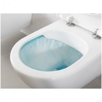 Villeroy & Boch Subway 2.0 pakabinamas Direct Flush WC su SlimSeat dangčiu, White Alpin 1