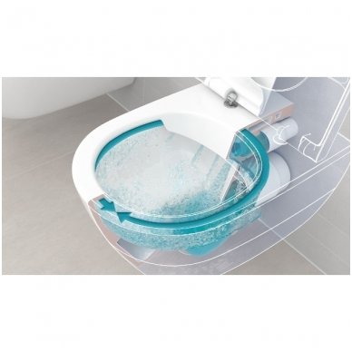 Villeroy & Boch Subway 2.0 pakabinamas Direct Flush WC su SlimSeat dangčiu, White Alpin 2