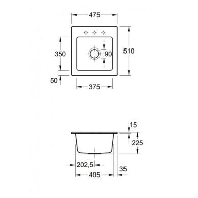 Villeroy & Boch Subway 45 xs Flat Keraminė plautuvė virtuvei 4